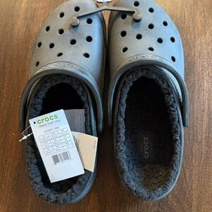 CROCS Mens Classic Lined Slippers - black